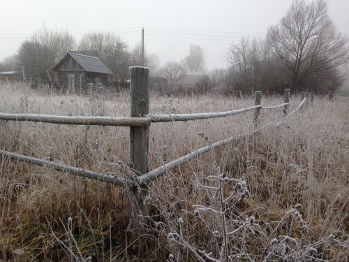 village rural landscape fence