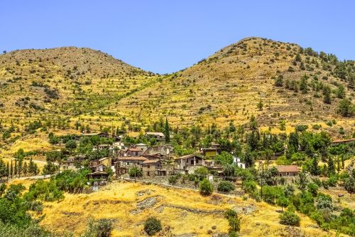 village mountains landscape