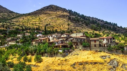 village mountains landscape