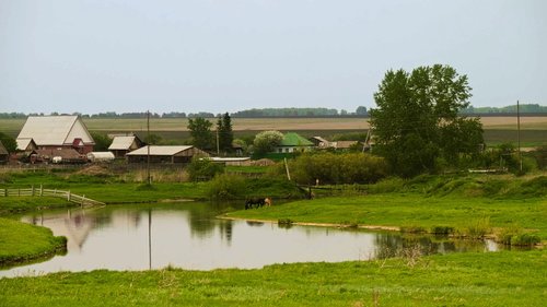 village  landscape  siberia