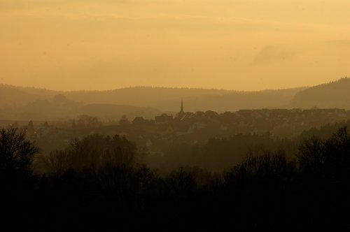 village  landscape  hill