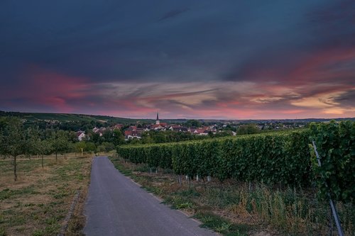 village  sunset  landscape