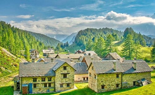 village  alpine  mountains