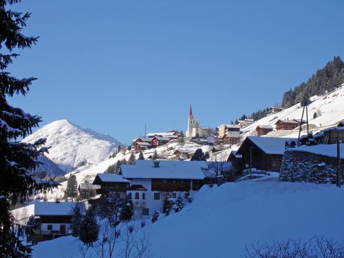 village landscape winter