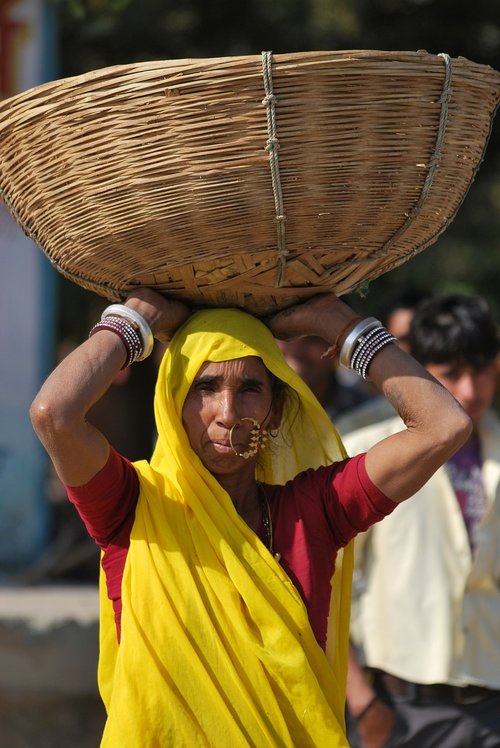 villager  woman  basket