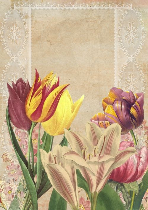 vintage flower art