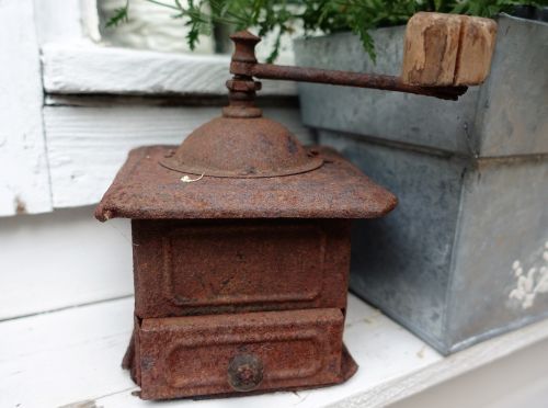 vintage coffee grinder old
