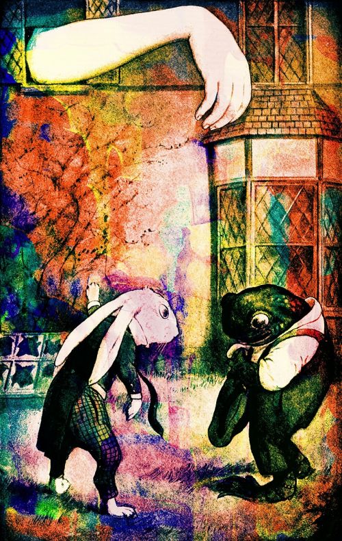 vintage book illustration alice in wonderland