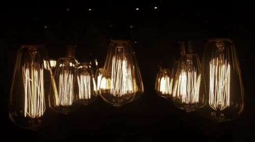 vintage bulb bulb in darkness