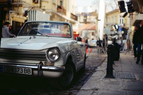 vintage car road