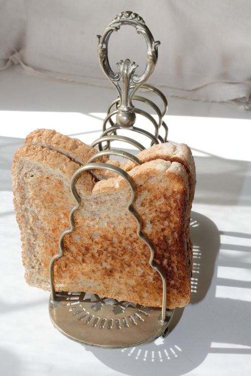 vintage brass toast holder