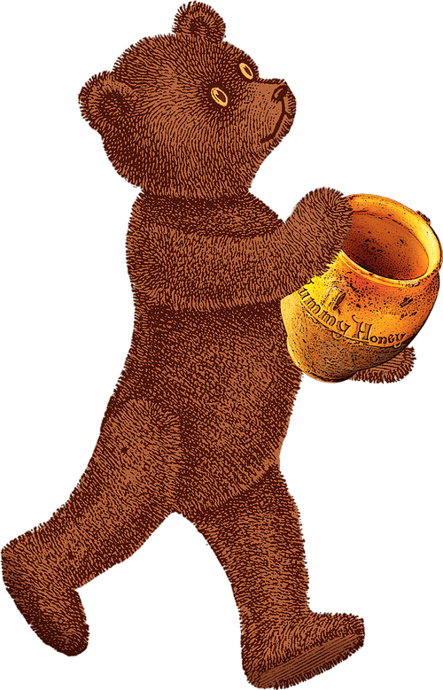 vintage  teddy bear  honey pot