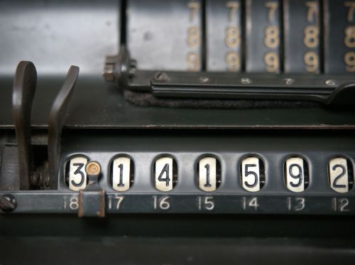 vintage calculator pi