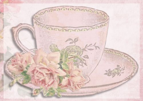 vintage card teacup