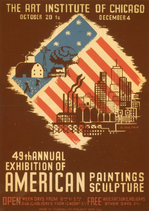 Vintage American Paintings Poster