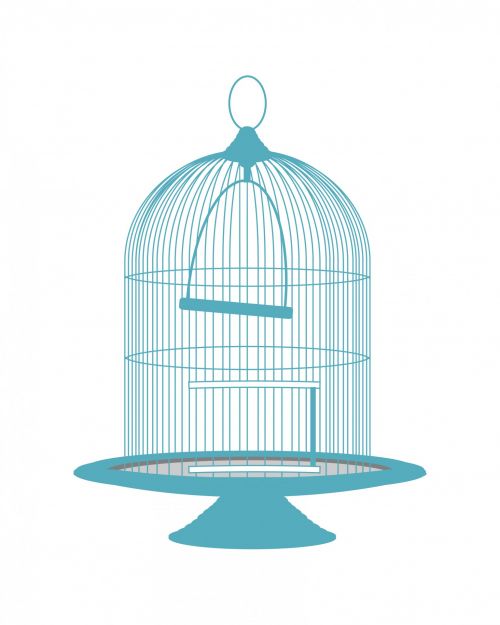 Vintage Blue Birdcage Clipart