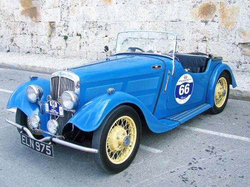 vintage car classic car blue vintage car
