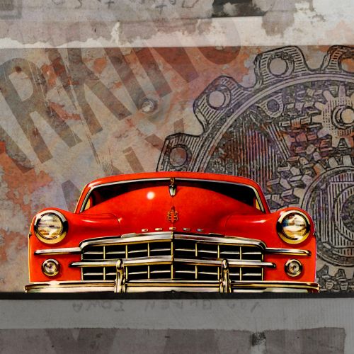 Vintage Car Art Collage 1923