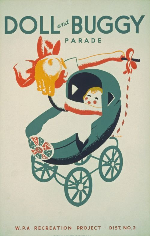 Vintage Doll &amp; Buggy Parade Poster