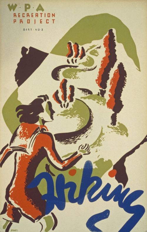 Vintage Hiking Poster