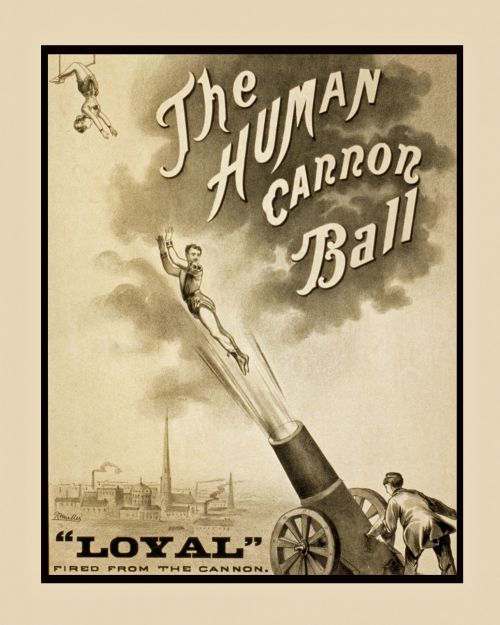 Vintage Human Cannon Ball Poster