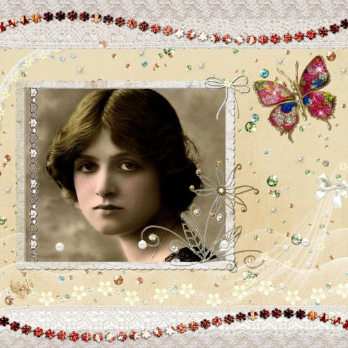 Vintage Lady Beautiful Collage