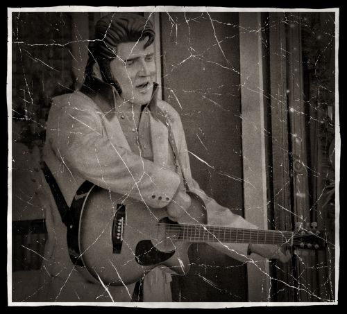 Vintage Photo Of Elvis Sculpture