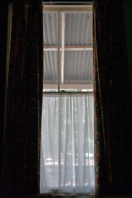 Vintage Window With Curtains