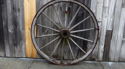 Vintage Wooden Wagon Wheel