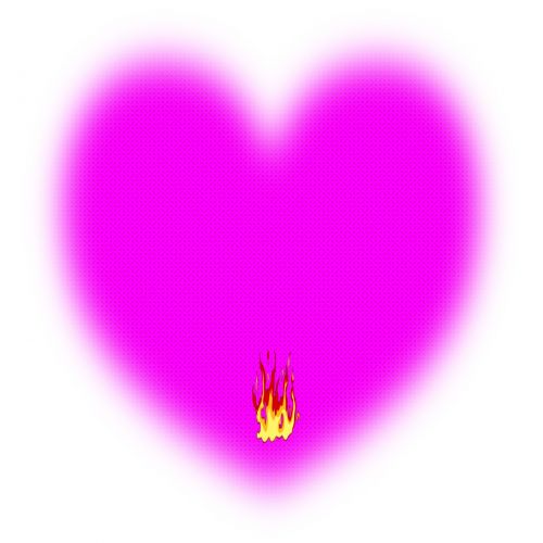 Violet Heart On Fire