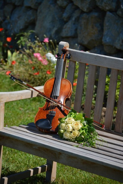violin bridal bouquet