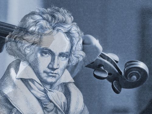 Violinist Playing With Beethoven