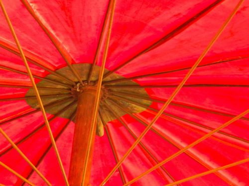 vivid red umbrella