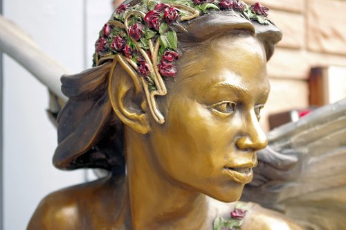 voice in the forest sculpture  bronze  fairy