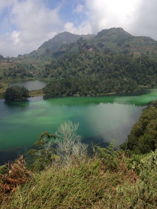 volcanic lake java indonesia