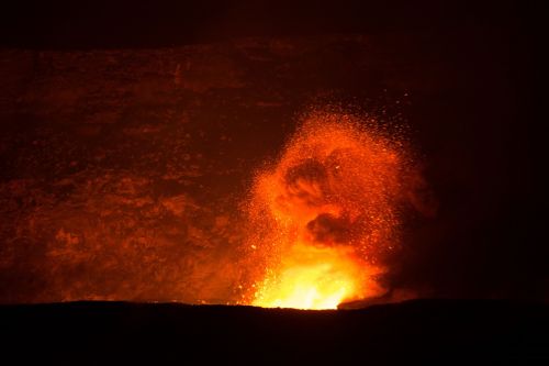 volcano lava flowing