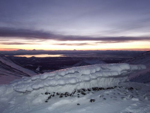 volcano mountains evening