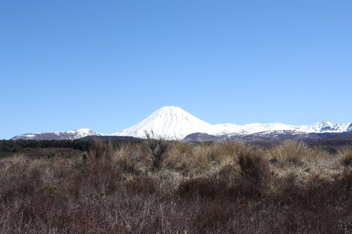 volcano  white  snow-new zealand