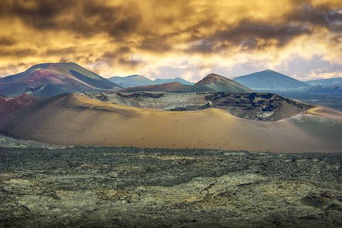 volcano  sky  landscape