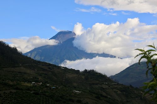 volcano  mountain  clouds
