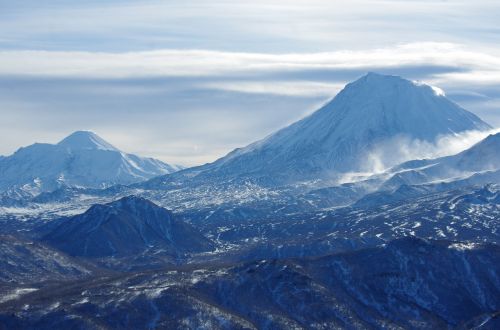 volcanoes mountains winter