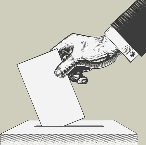 vote  ballot box  hand