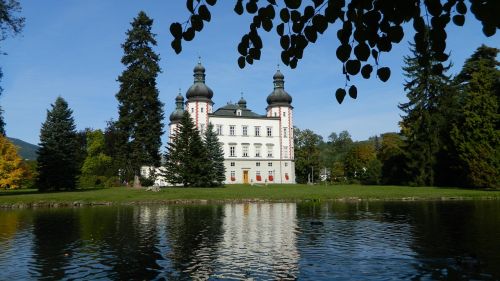 vrchlabi castle autumn reflection