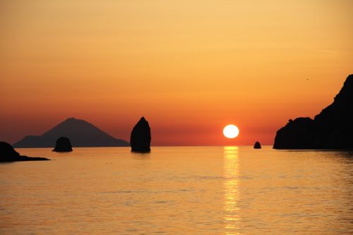 vulcano aeolian islands sunset
