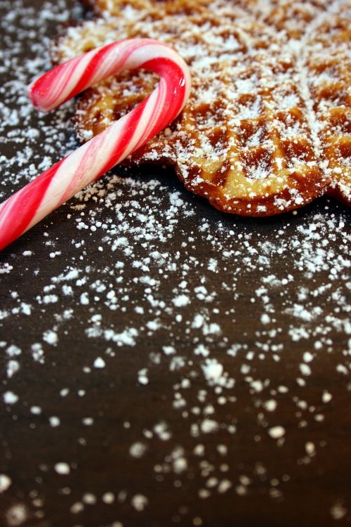 waffle candy cane christmas