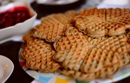 waffles pastries  waffle heart  bake