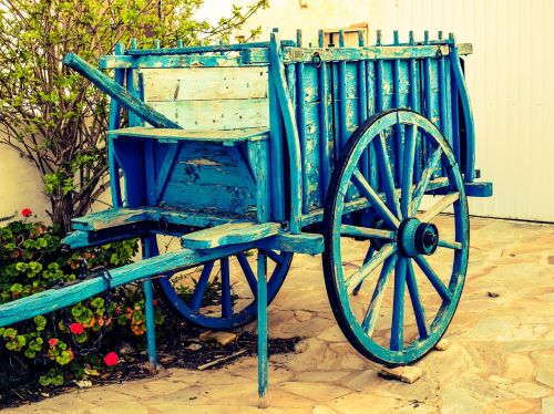 wagon blue wheel