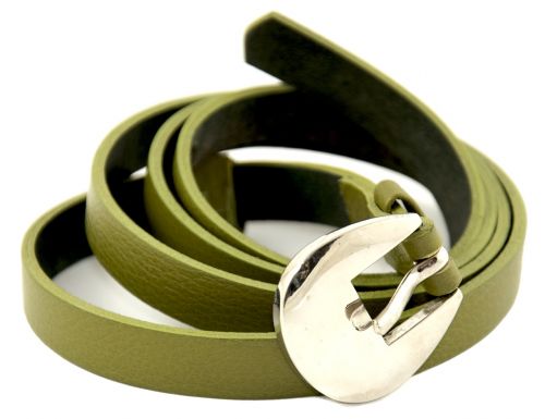 waist belt for women green genuine leather