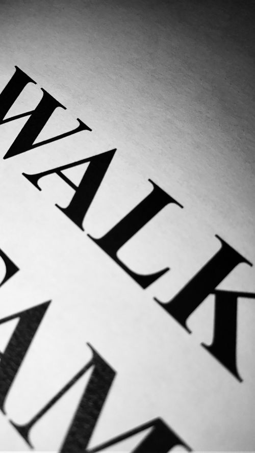 walk text typography