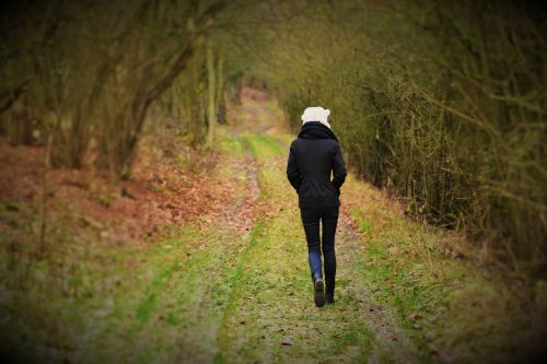 walk woman nature